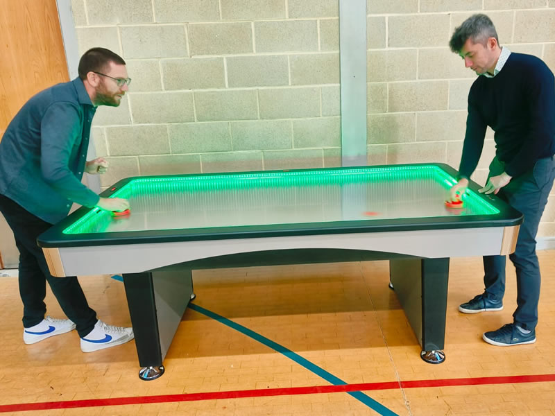 LED air hockey table hire Wales