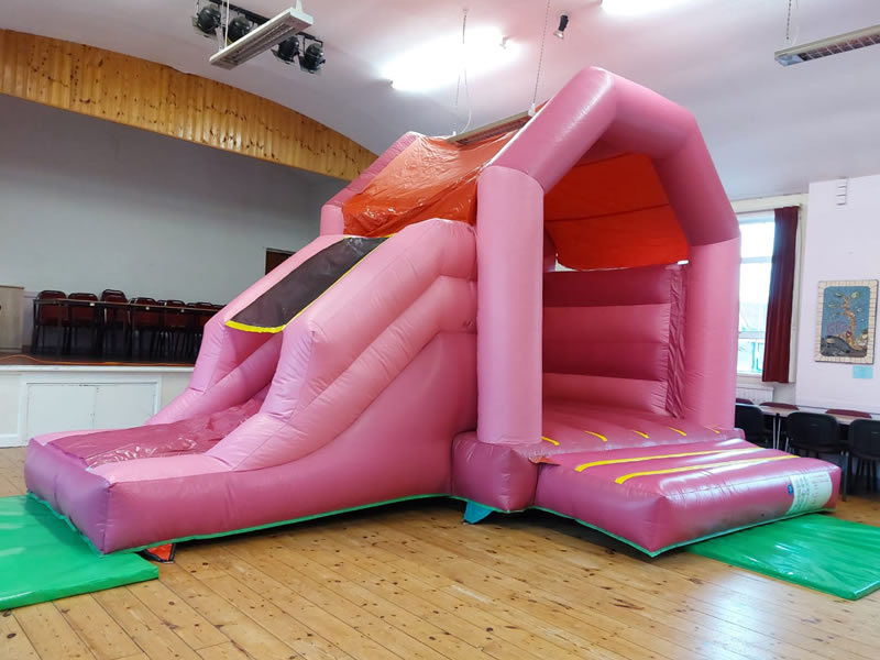 Pink Combo Slide Bouncy Castle Hire Wales
