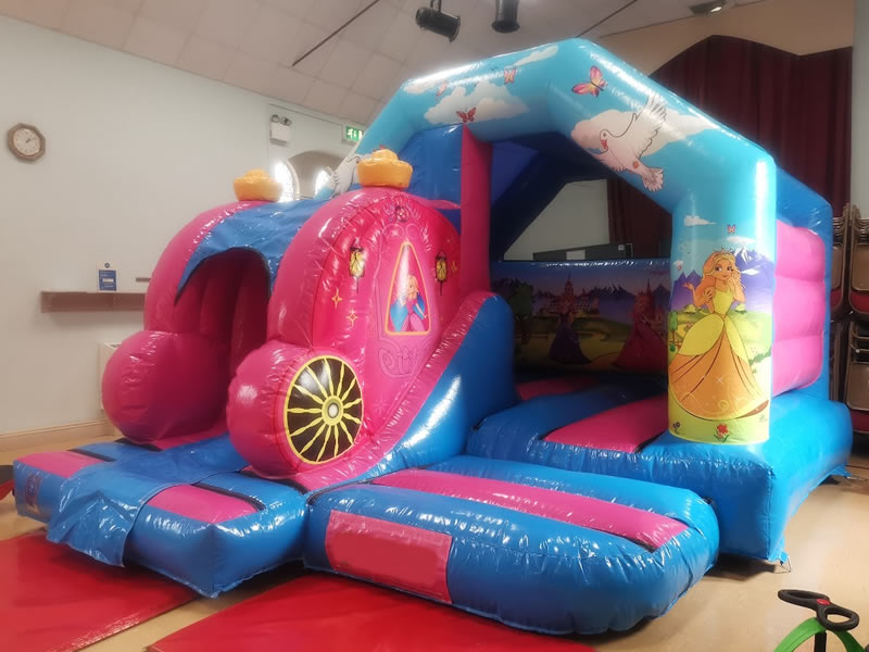 3D Princess Carriage Combo Bouncy Castle Hire Wales